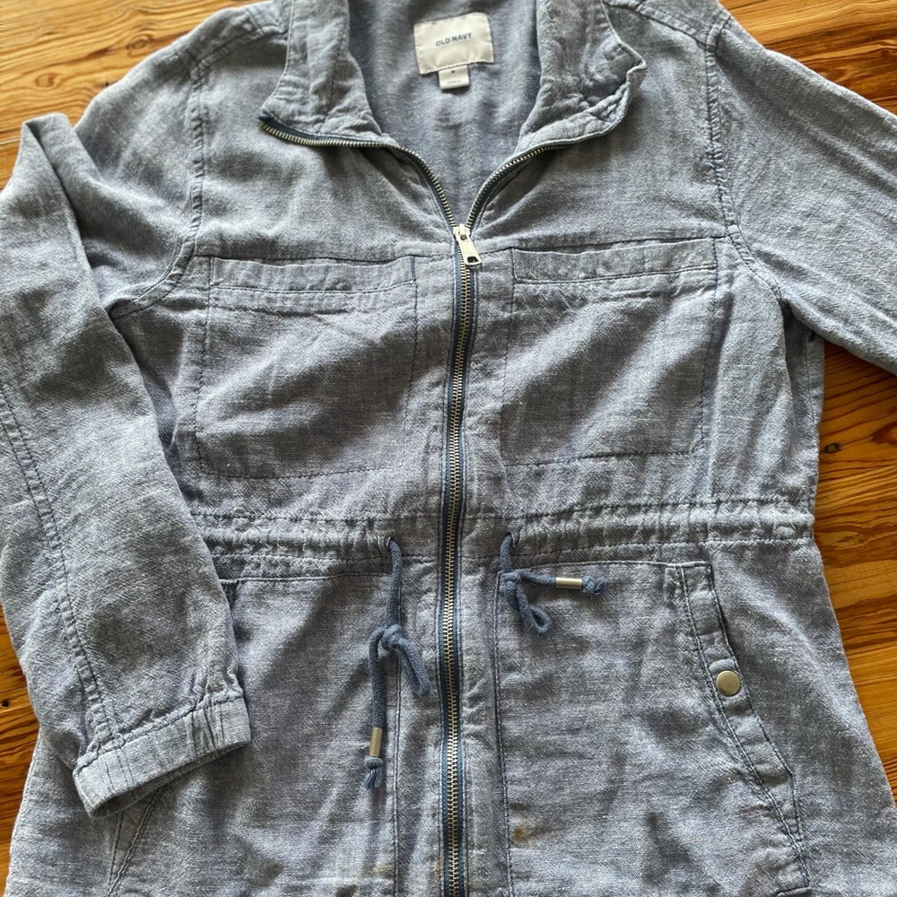 Old Navy faded denim camp jacket